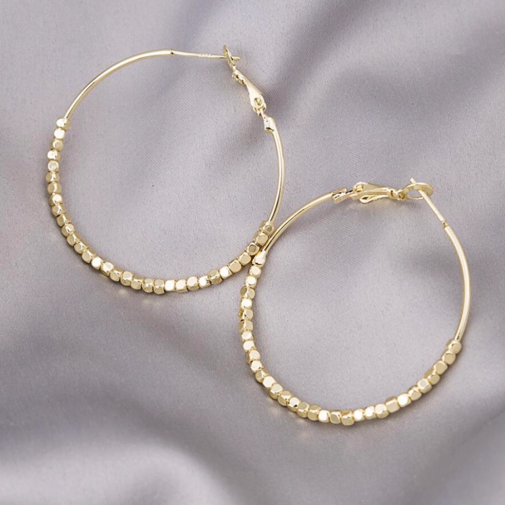 ✨ FREE Beaded Shimmer Boho Modern Hipster Hippie Art Deco Farm Hoop Earrings